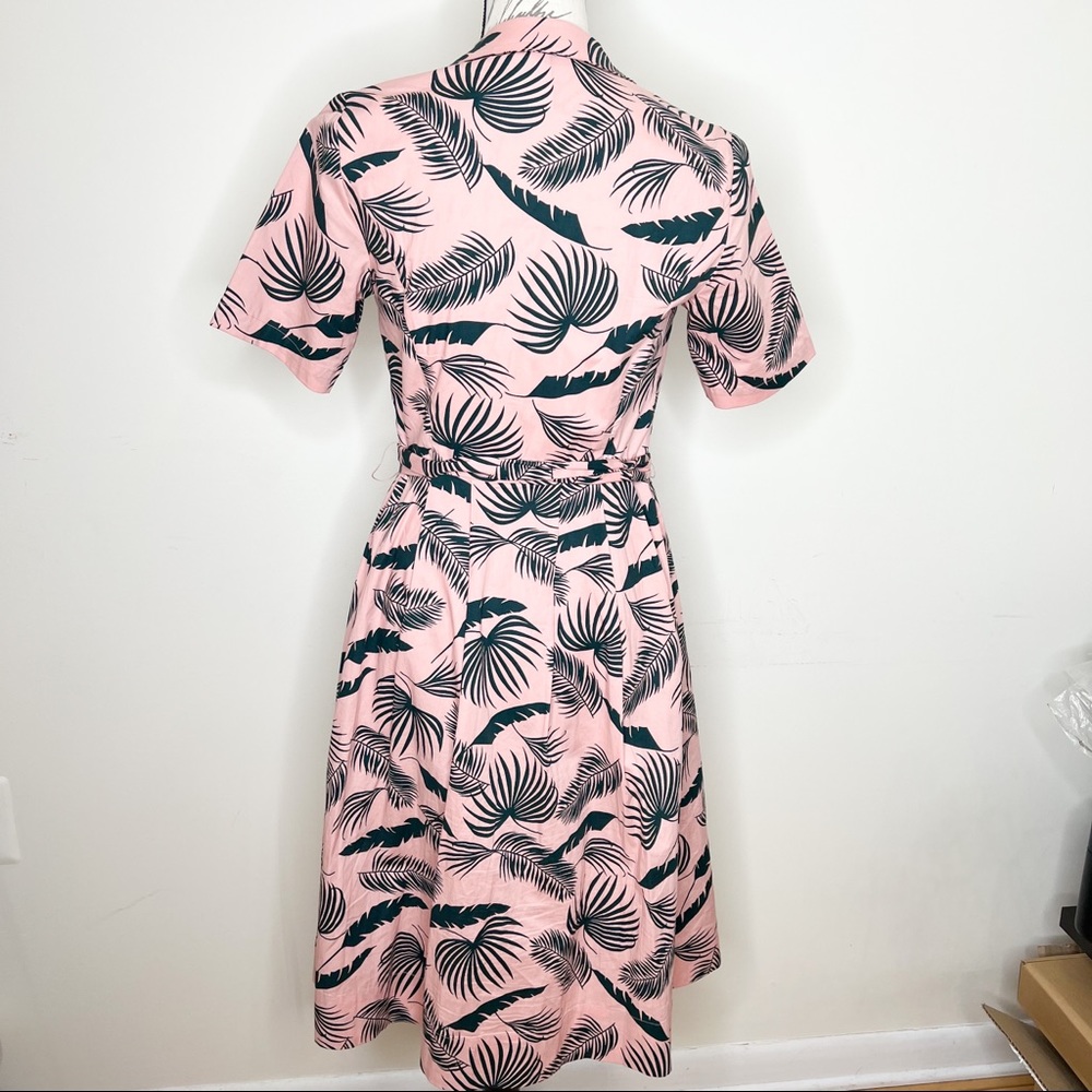 Boden Pink Palm-Print Shirt Dress - Picture 4 of 10